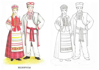 русские народные костюмы рисунки - Поиск в Google | Halaman mewarnai,  Desain karakter