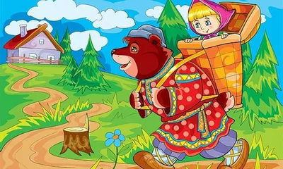 Русская народная сказка маша и медведь с картинками