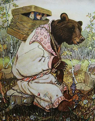 Раскраска Маша в коробе | Раскраски по русской народной сказке \"Машенька и  медведь\"