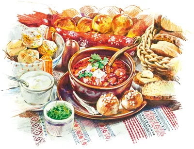 Русская кухня. Russian dishes. Часть 1 on Behance | Food doodles, Food,  Food and drink