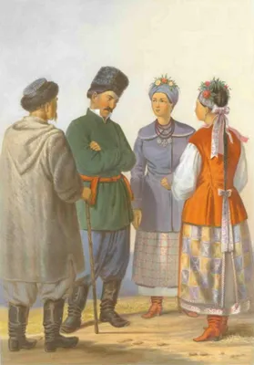 Девичьи и женские костюмы различных губерний