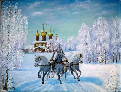 Аренда русской тройки лошадей