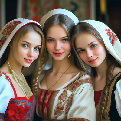 Самые красивые три русские девушки» — создано в Шедевруме