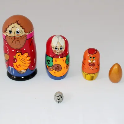 Матрёшка Курочка Ряба, 5 персонажей, Русские народные игрушки - купить  игрушку по низким ценам с доставкой | Интернет-магазин «Белый кролик»