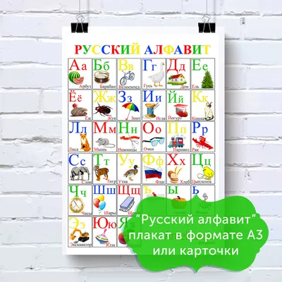 Купить постер (плакат) Для школы - Русский. Алфавит старославянских букв