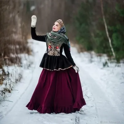 Купить зимний русский народный женский костюм