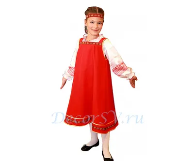 Русский народный костюм для девочки (блуза, сарафан, ленточка). – купить  оптом и в розницу с доставкой по Москве и России. Фото, цена, отзывы!  (Артикул: Кост-221* )
