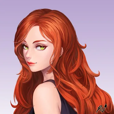 Иллюстрация рыжая девушка в стиле 2d | Illustrators.ru