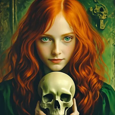 Красивая рыжая женщина с ярко-зеленым макияжем на светлом фоне :: Стоковая  фотография :: Pixel-Shot Studio