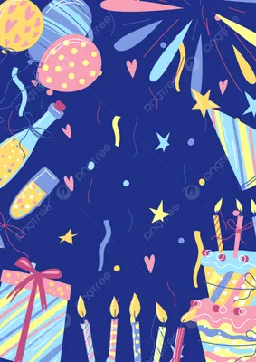 Праздничный Баннер С Днем Рождения Фон С Золотыми Лентами Конфетти И  Воздушные Шары Реалистичный Юбилейный Плакат — стоковая векторная графика и  другие изображения на тему Воздушный шарик - iStock