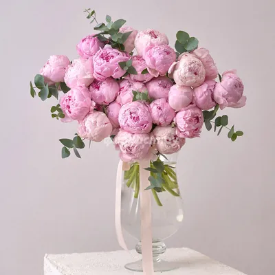 Букет из 35 нежно-розовых пионов Сара Бернар купить недорого | доставка по  Москве и области