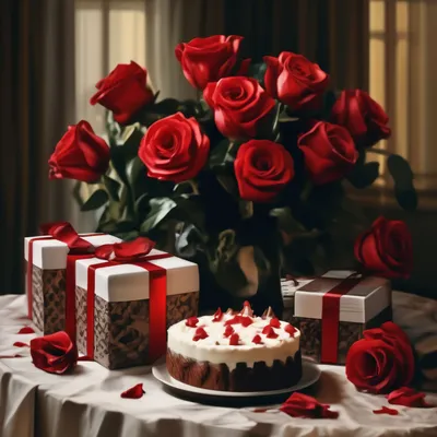 с днем рождения! красивые красные розы как фон крупным планом Стоковое Фото  - изображение насчитывающей завод, приветствие: 222845210