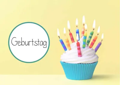 Поздравительная открытка на день рождения на немецком языке PNG ,  Поздравительная открытка, день рождения, баллон PNG картинки и пнг PSD  рисунок для бесплатной загрузки