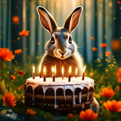 Открытка с днем рождения заяц - 65 фото