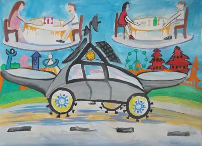 Автомобиль будущего рисунок детский - 50 фото