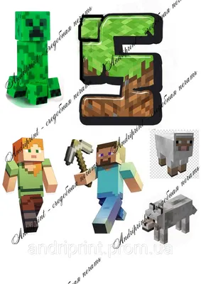 Minecraft 3 вафельная картинка от интернет-магазина «Домашний Пекарь» с  оперативной доставкой