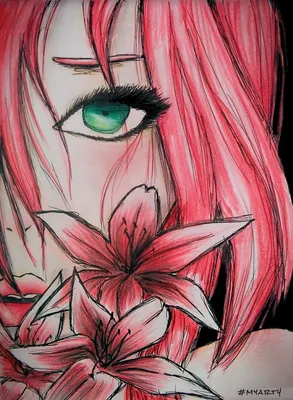 SAKURA HARUNO | ANIME | NARUTO | Draw with me | Как нарисовать Сакуру из  аниме Наруто? - YouTube