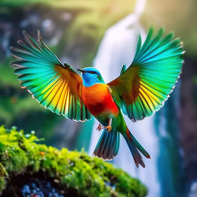 Самые красивые яркие птицы в полё…» — создано в Шедевруме