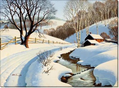 Картины Зима на холсте, купить картину зимний пейзаж в Украине - Макросвит