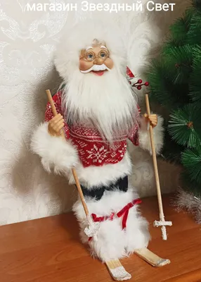 Игрушка под ёлку Санта-Клаус на лыжах красный - купить по выгодной цене в  интернет-магазине OZON (822777527)