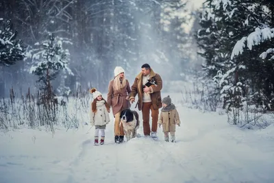 Счастливая семья зимой, Графика - Envato Elements