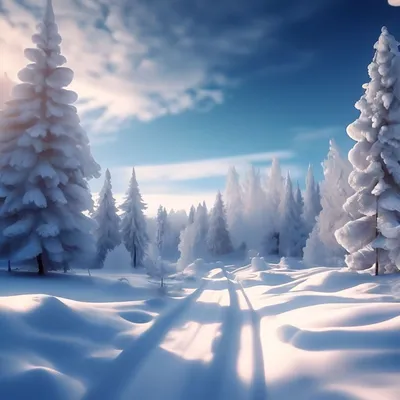 Нарисуй середину зимы в белых и …» — создано в Шедевруме
