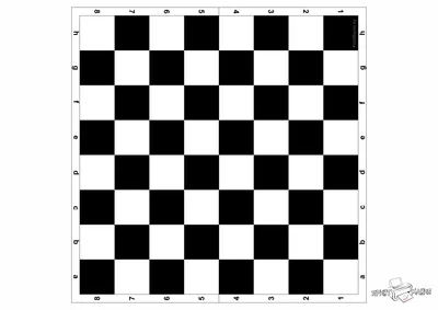 Шахматная доска формата А4 для распечатки - ПринтМания