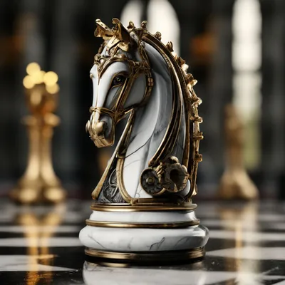 Сувениры подарки оптом купить Фигура декоративная Шахматный конь белый  L9.5W9.5H19 см Оптом арт. -292172