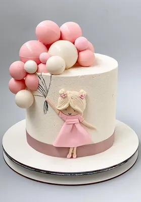 Торт Девочка с Шариками | Розовые торты, Торт для девочки, Торт ко дню  рождения девочки