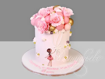 Торт на день рождения девочки десяти лет «Воздушные шары»