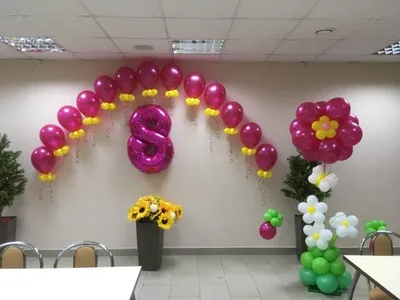 Набор воздушных шаров на 8 Марта ✓ Купить воздушные шарики с гелием с  доставкой по Москве