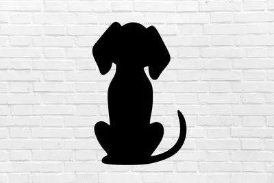 Белый Фон Черный Силуэт Собаки Векторное изображение ©prinsprf 383372984