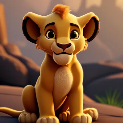 Симба - львёнок из мультфильма …» — создано в Шедевруме