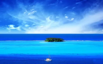 Красивое ярко-синее море на закате…» — создано в Шедевруме