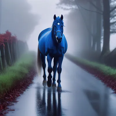 🔮✨ синий конь с гривой из …» — создано в Шедевруме
