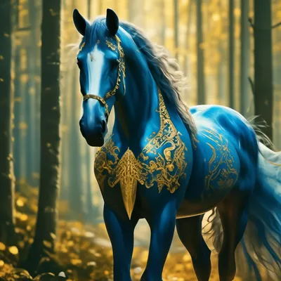 Ослепительный Синий Конь — стоковая векторная графика и другие изображения  на тему Лошадь - Лошадь, Живопись, Иллюстрация - iStock