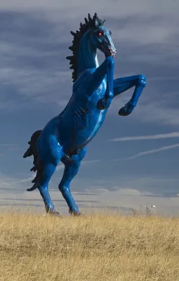 Синий конь в сказочном лесу в …» — создано в Шедевруме