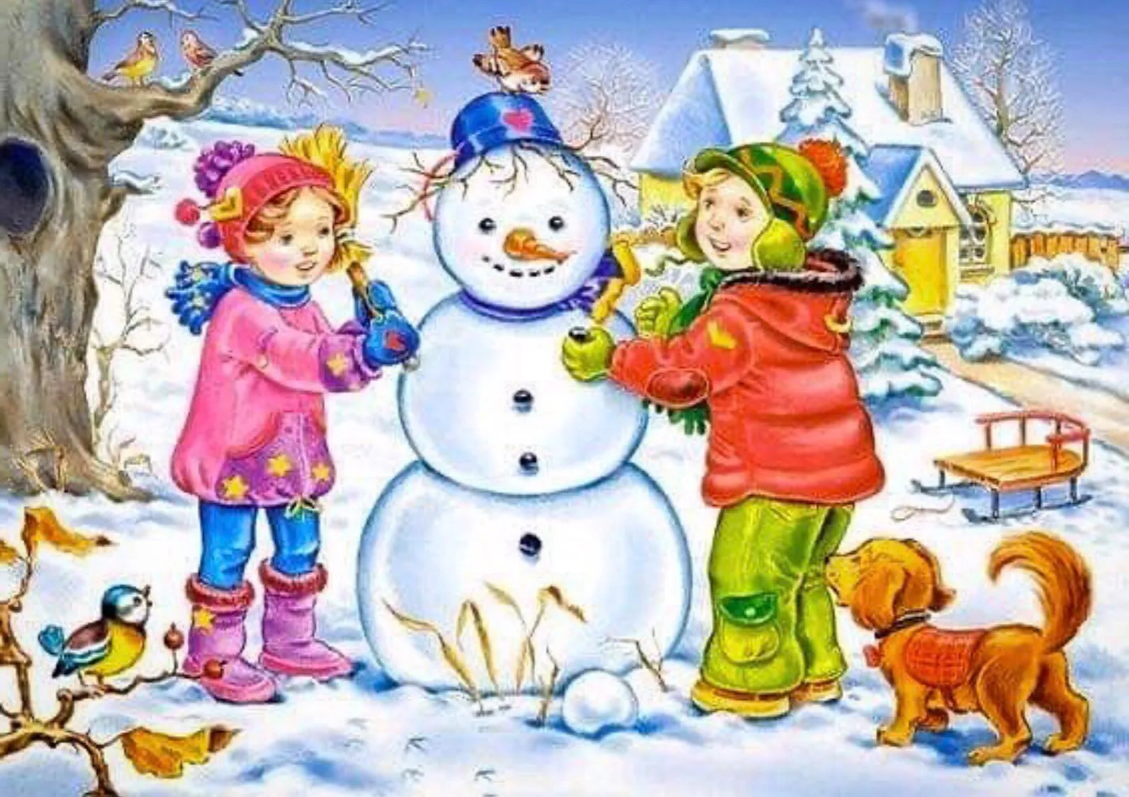 Картинка зимы для детей в детском саду