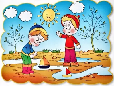 Сюжетные картинки о весне для детей в детском садике