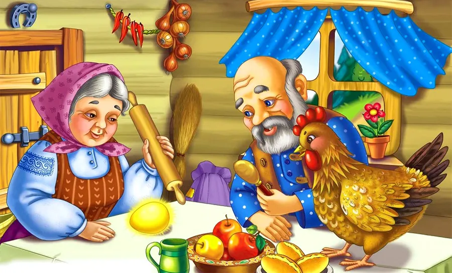 Курочка Ряба с пасхальными яйцами