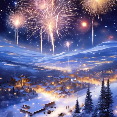 Сказочная зима, новогодняя ночь, …» — создано в Шедевруме