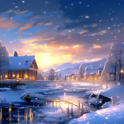 Сказочная зима, новогоднее утро, …» — создано в Шедевруме