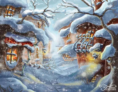 ArtStation - Сказочная зима в сказочном городке