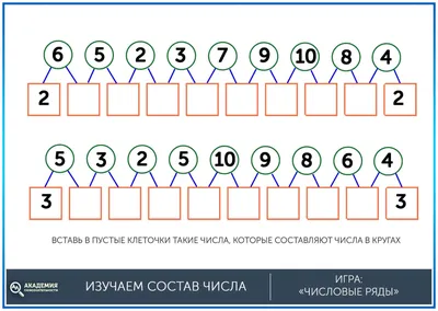 Числовые домики состав числа до 10 скачать шаблоны и распечатать