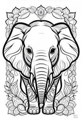 Раскраска Слон Цветная Иллюстрация — стоковая векторная графика и другие  изображения на тему Африка - Африка, Без людей, Бессмысленный рисунок -  iStock