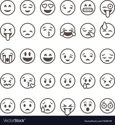 Законспектированное черно-белое Emoji установило 2 Иллюстрация вектора -  иллюстрации насчитывающей стекла, смайлик: 102930266