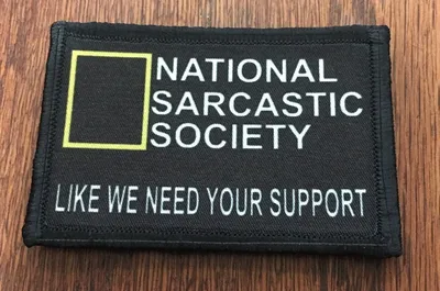 National Sarcasm Society Morale Patch Tactical Military Army Funny Flag USA  | eBay