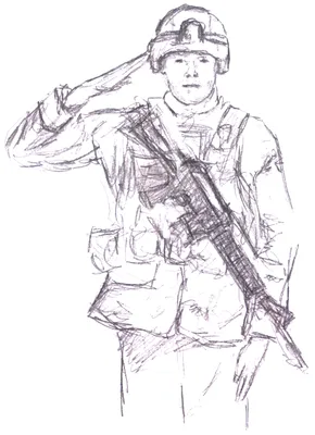 Картинки солдата для срисовки - 73 фото