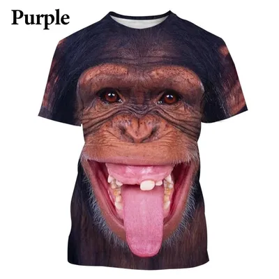 Модная Повседневная забавная футболка орангутан с 3D принтом в стиле  хип-хоп, индивидуальная футболка в стиле хип-хоп с животными | AliExpress