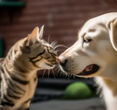 Кошки и собаки подглядывают через белый веб-баннер стоковое фото  ©adogslifephoto 271151090